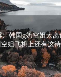 全网刷屏：韩国g奶空姐太离谱了，韩国空姐飞机上还有这待遇